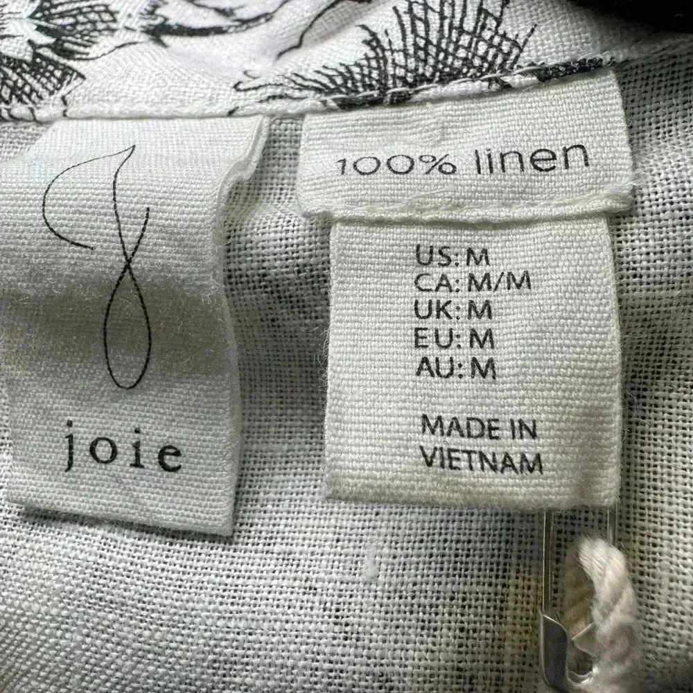 JOIE LINEN BLAZER Grey/White floral print NWT POCKETS SZ S & SZ M notched collar - Picture 11 of 12